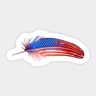 Native American Veteran Flag Day Feather for July 4th Sticker